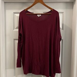 The Rage Burgundy Women's Piko Top Medium